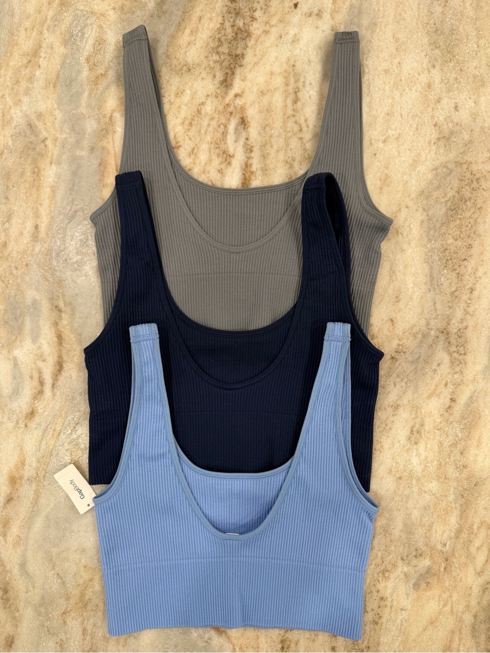 GapBody Seamless Ribbed Bralette 3-Pack Bundle Set Size S